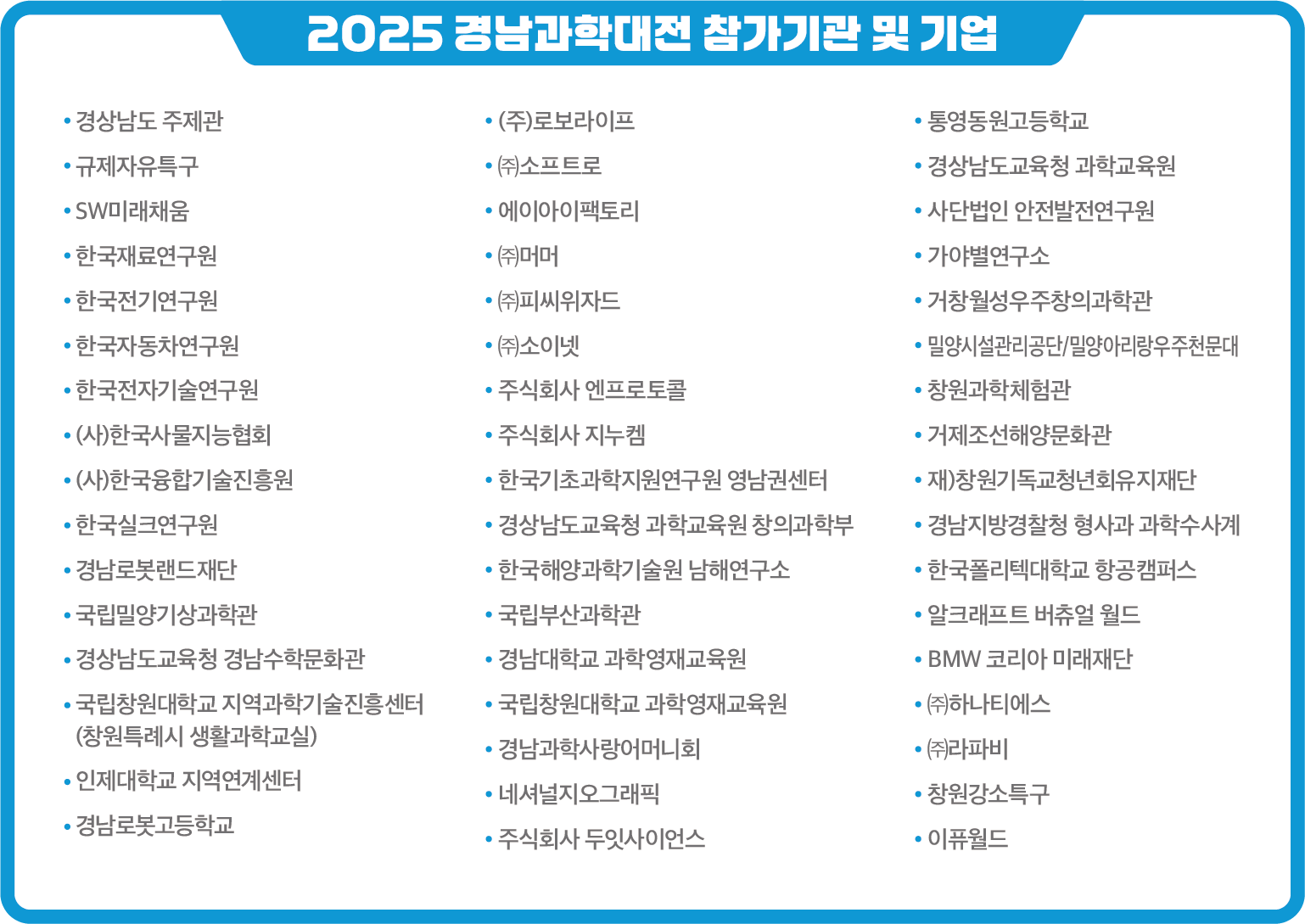 참가기관 및 기업